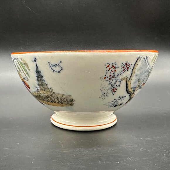 Vintage Bowl P Regout Co Maastright Timor Holland Asian Style Hand Painted - Picture 3 of 12